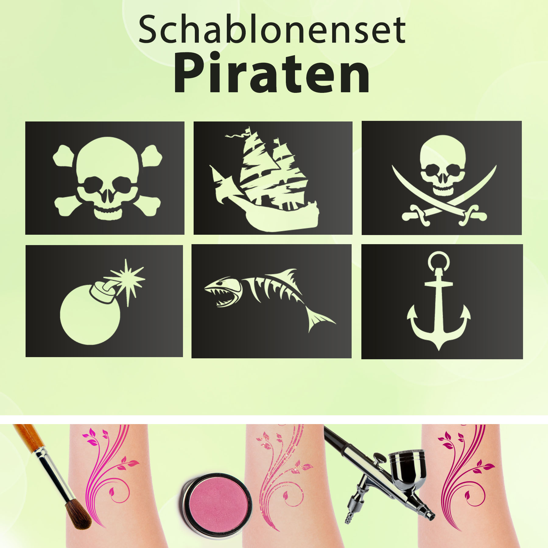 Tattoo Mülltonnen Aufkleber Pirat - KreativZauber®
